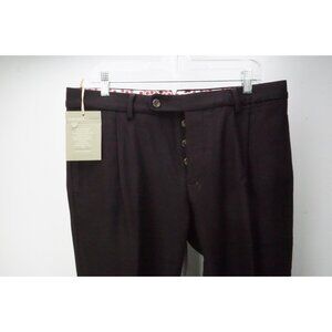 Jacob Cohen Academy Deep Merlot Red Wool Blend Pants Trousers 34 Brand NEW
